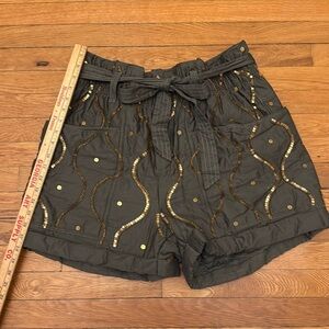 Never worn, army green, embellished shorts free people